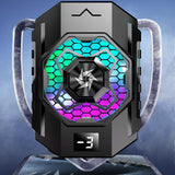 Accesoriu gaming Techsuit Phone Cooler (SL31), with Digital Display, Gear Button, Lights, Fast Cooling, Negru