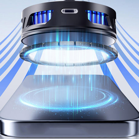 Accesoriu gaming Techsuit Phone Cooler (SL18), Magnetic, Temperature Display, RGB Lights, Fast Cooling, Universal, Negru