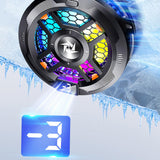 Accesoriu gaming Techsuit Phone Cooler (SL18), Magnetic, Temperature Display, RGB Lights, Fast Cooling, Universal, Negru