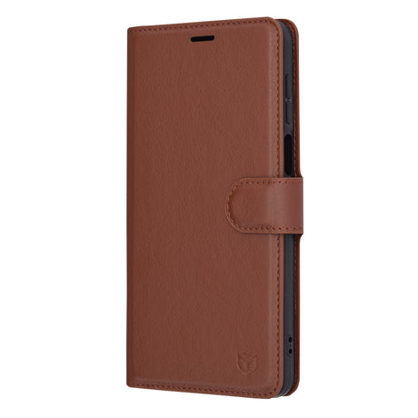 Husa de protectie Techsuit Leather Folio compatibil cu Motorola Moto G14, Maro