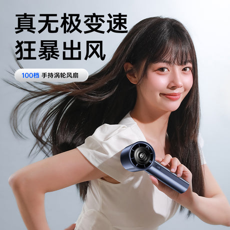 Techsuit Handheld Mini Fan (CT-111), Portable, Adjustable, Rechargeable, Digital Display, 10W, Alb