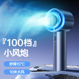 Techsuit Handheld Mini Fan (CT-111), Portable, Adjustable, Rechargeable, Digital Display, 10W, Albastru