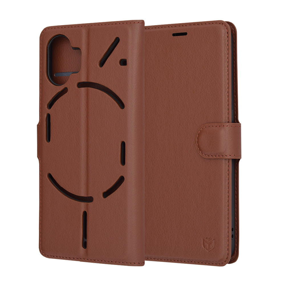 Husa de protectie Techsuit Leather Folio compatibil cu Nothing Phone (2), Maro