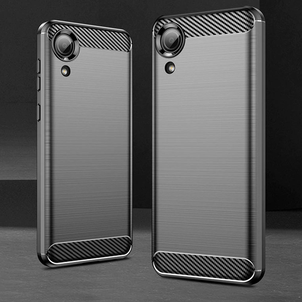 Husă Techsuit Carbon Silicone neagră pentru Samsung Galaxy A03 Core