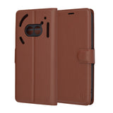 Husa de protectie Techsuit Leather Folio compatibil cu Nothing Phone (2a) / (2a) Plus, Maro