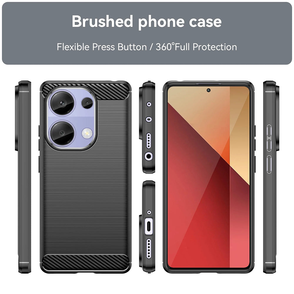 Husa de protectie Techsuit Carbon Silicone compatibil cu Xiaomi Redmi Note 13 Pro 4G / Poco M6 Pro 4G, Albastru