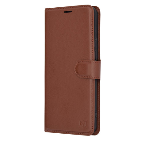 Husa de protectie Techsuit Leather Folio compatibil cu OnePlus 12, Maro