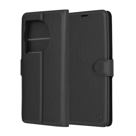 Husa de protectie Techsuit Leather Folio compatibil cu OnePlus 12R, Negru