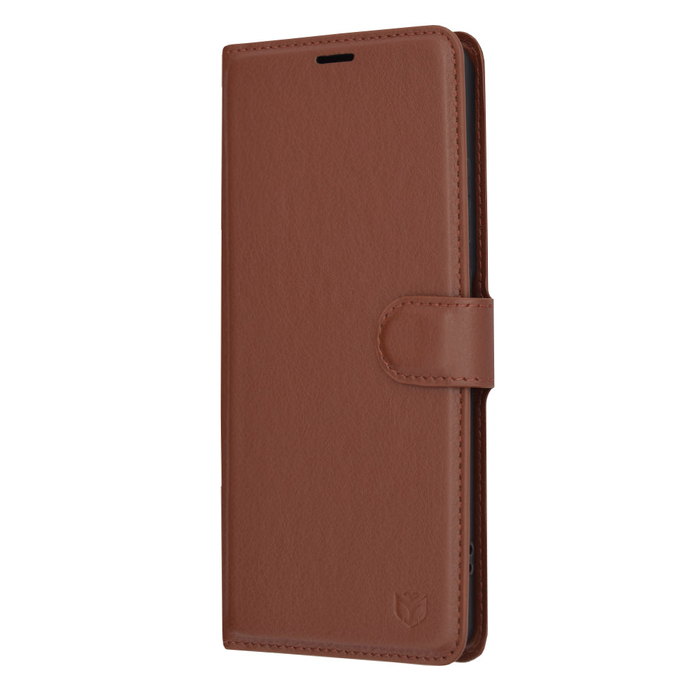 Husa de protectie Techsuit Leather Folio compatibil cu OnePlus 12R, Maro