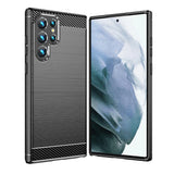 Husa de protectie Techsuit Carbon Silicone compatibil cu Samsung Galaxy S22 Ultra, Negru