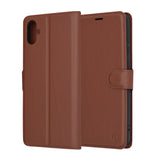 Husa de protectie Techsuit Leather Folio compatibil cu Samsung Galaxy A05, Maro
