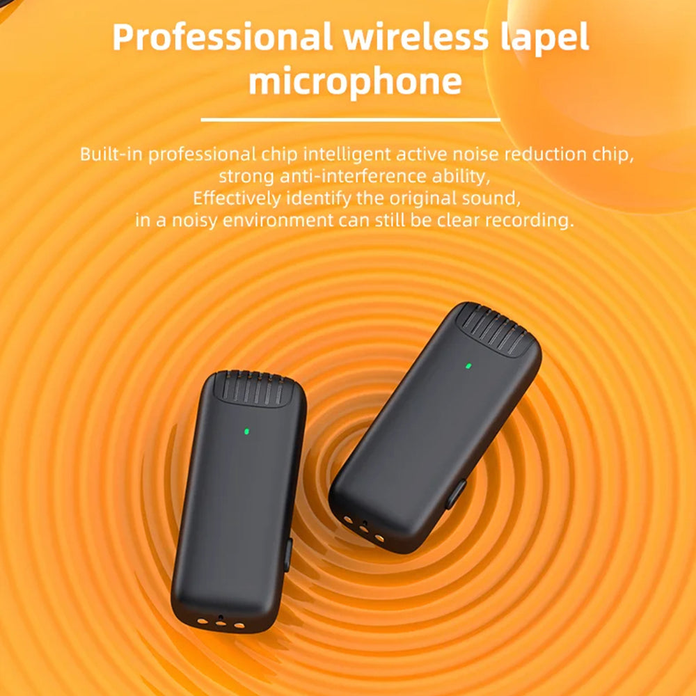 Casti Techsuit (set de 2) Lavalier Wireless (LW4), Receiver, Type-C, Noise Reduction, Omnidirectional, Plug and Play, Negru