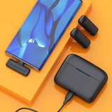 Casti Techsuit (set de 2) Lavalier Wireless (LW4), Receiver, Type-C, Noise Reduction, Omnidirectional, Plug and Play, Negru