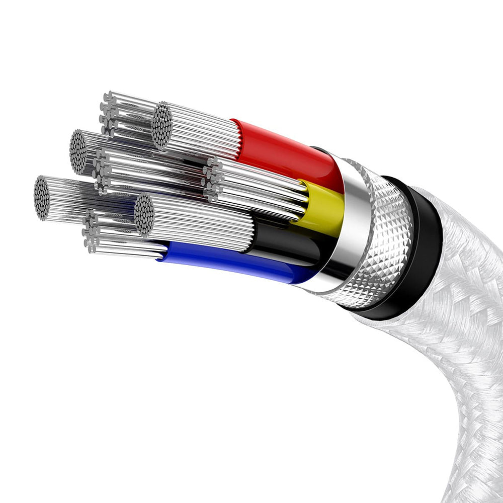 Cablu Baseus Cafule Series Metal (CATJK-C02), Type-C to Type-C, Super Fast Charge, 100W, 480Mbps, 20V, 5A, 1m, Alb