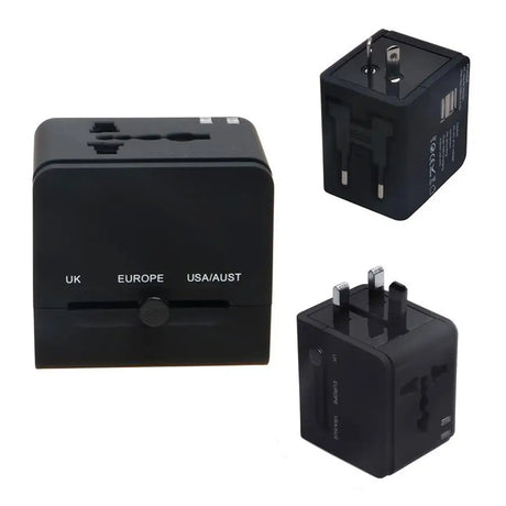 Incarcator Techsuit Travel Adapter (HHT148), PD20W, QC, USB, Type-C, EU, UK, AUS, US, Negru