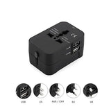 Incarcator Techsuit Travel Adapter (HHT202), 2 x USB, EU, UK, AUS, US, Negru