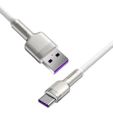 Cablu Baseus Cafule Series Metal (CAKF000202), USB to Type-C 66W, 2m, Alb