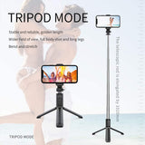 Suport Techsuit Selfie Stick (Q01), with Bluetooth Remote Control and Stable Tripod Mount, 101cm, Negru