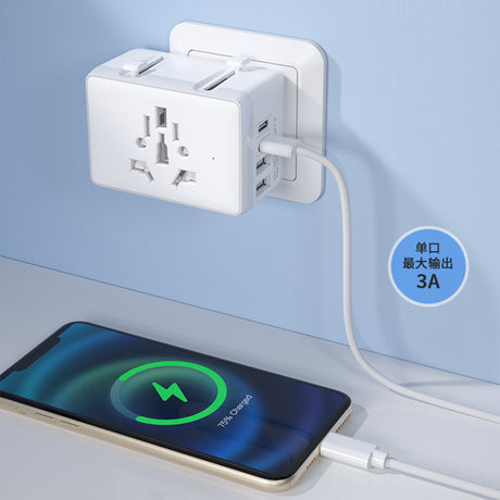 Incarcator Techsuit Travel Adapter (HHT203A), PD20W, 2 x USB, 2 x Type-C, EU, UK, AUS, US, Alb
