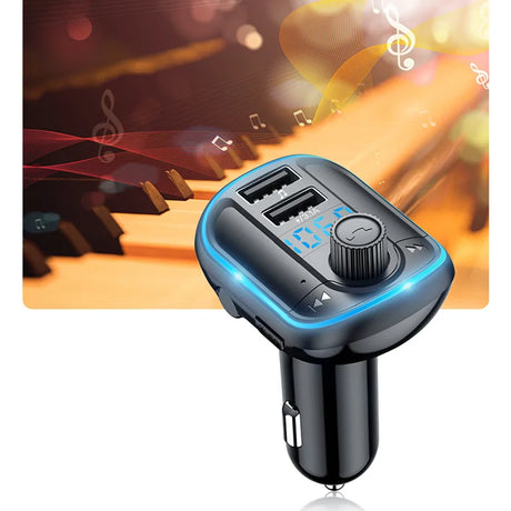Gadget Yesido FM Modulator with Car Charger (Y44), 2xUSB-A, with LED Display, RGB Light, 3.1A, Negru