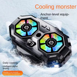 Accesoriu gaming Techsuit Phone Cooler (SL22), Twin Turbine, with LED Digital Display, RGB Lights, Gear Button, Fast Cooling, Negru