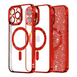 Husa de protectie Techsuit Luxury Glitter MagSafe compatibil cu iPhone 12 Pro, Rosu