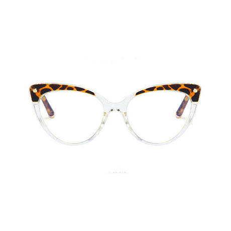 Techsuit Anti-Blue Light Glasses Reflex TR90 (F93308), Cat Eye, Transparent / Leopard