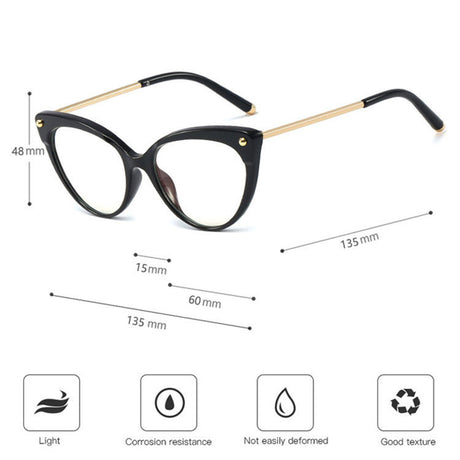 Techsuit Anti-Blue Light Glasses Reflex TR90 (F93308), Cat Eye, Leopard