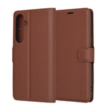 Husa de protectie Techsuit Leather Folio compatibil cu Samsung Galaxy S24 Plus, Maro