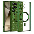 Husa de protectie Techsuit Luxury Glitter MagSafe compatibil cu Samsung Galaxy S24 Ultra, Deep Green