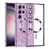 Husa de protectie Techsuit Luxury Glitter MagSafe compatibil cu Samsung Galaxy S23 Ultra, Mov