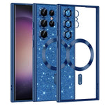 Husa de protectie Techsuit Luxury Glitter MagSafe compatibil cu Samsung Galaxy S23 Ultra, Albastru