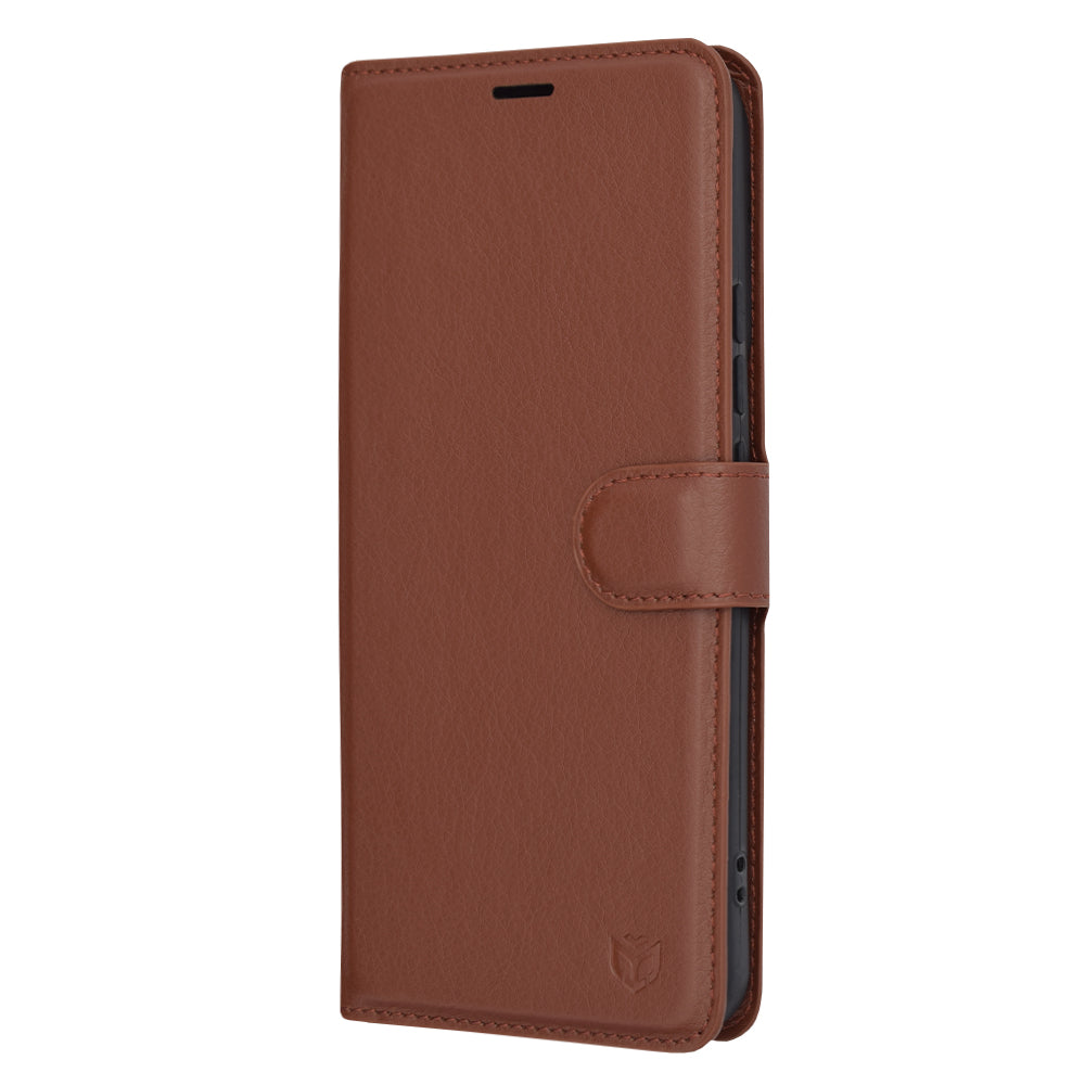 Husa de protectie Techsuit Leather Folio compatibil cu Xiaomi 14 Pro, Maro
