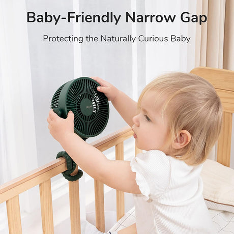 JisuLife Premium Table Baby Fan Life1 (FA24), Portable, 4000mAh, 4 Speeds, Pure White