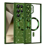 Husa de protectie Techsuit Luxury Glitter MagSafe compatibil cu Samsung Galaxy S22 Ultra 5G, Verde
