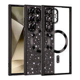 Husa de protectie Techsuit Luxury Glitter MagSafe compatibil cu Samsung Galaxy S22 Ultra 5G, Negru