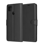 Husa de protectie Techsuit Leather Folio compatibil cu Xiaomi Redmi 9C / Redmi 9C NFC, Negru