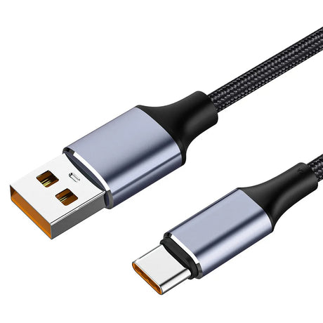 Cablu Techsuit (PCB018), USB-A to Type-C, Super Fast Charging, 100W, 480Mbps, 6A, Nylon, Aluminum Alloy, 1m, Negru