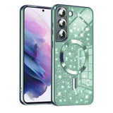 Husa de protectie Techsuit Luxury Glitter MagSafe compatibil cu Samsung Galaxy S21 FE 5G, Verde deschis
