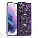 Husa de protectie Techsuit Luxury Glitter MagSafe compatibil cu Samsung Galaxy S21 FE 5G, Mov