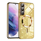 Husa de protectie Techsuit Luxury Glitter MagSafe compatibil cu Samsung Galaxy S21 5G, Auriu