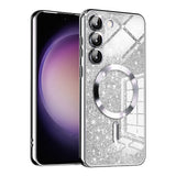 Husa de protectie Techsuit Luxury Glitter MagSafe compatibil cu Samsung Galaxy S23 Plus, Argintiu