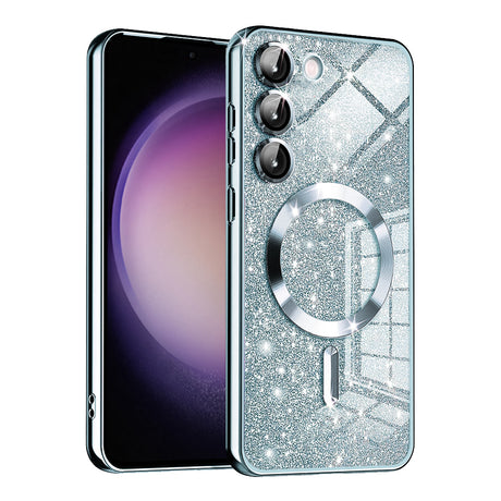 Husă Techsuit Luxury Glitter MagSafe pentru Samsung Galaxy S23, albastră