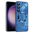 Husa de protectie Techsuit Luxury Glitter MagSafe compatibil cu Samsung Galaxy S23 FE, Albastru Inchis