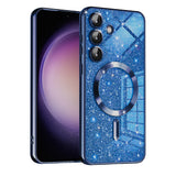 Husa de protectie Techsuit Luxury Glitter MagSafe compatibil cu Samsung Galaxy S23 FE, Albastru Inchis