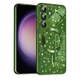 Husa de protectie Techsuit Luxury Glitter MagSafe compatibil cu Samsung Galaxy S23 FE, Deep Green