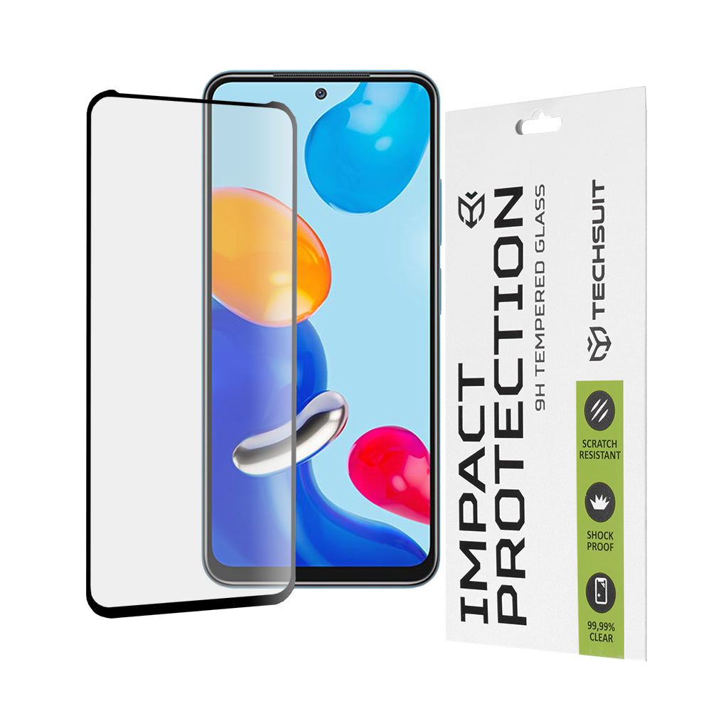 Folie de protectie Techsuit 111D Full Cover / Full Glue Glass compatibil cu Xiaomi Redmi Note 11 / Note 11S / Poco M4 Pro 4G, Negru