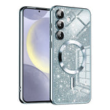 Husa de protectie Techsuit Luxury Glitter MagSafe compatibil cu Samsung Galaxy S24, Albastru