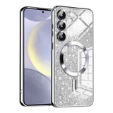 Husa de protectie Techsuit Luxury Glitter MagSafe compatibil cu Samsung Galaxy S24, Argintiu
