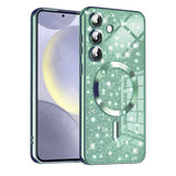 Husa de protectie Techsuit Luxury Glitter MagSafe compatibil cu Samsung Galaxy S24 Plus, Verde Deschis